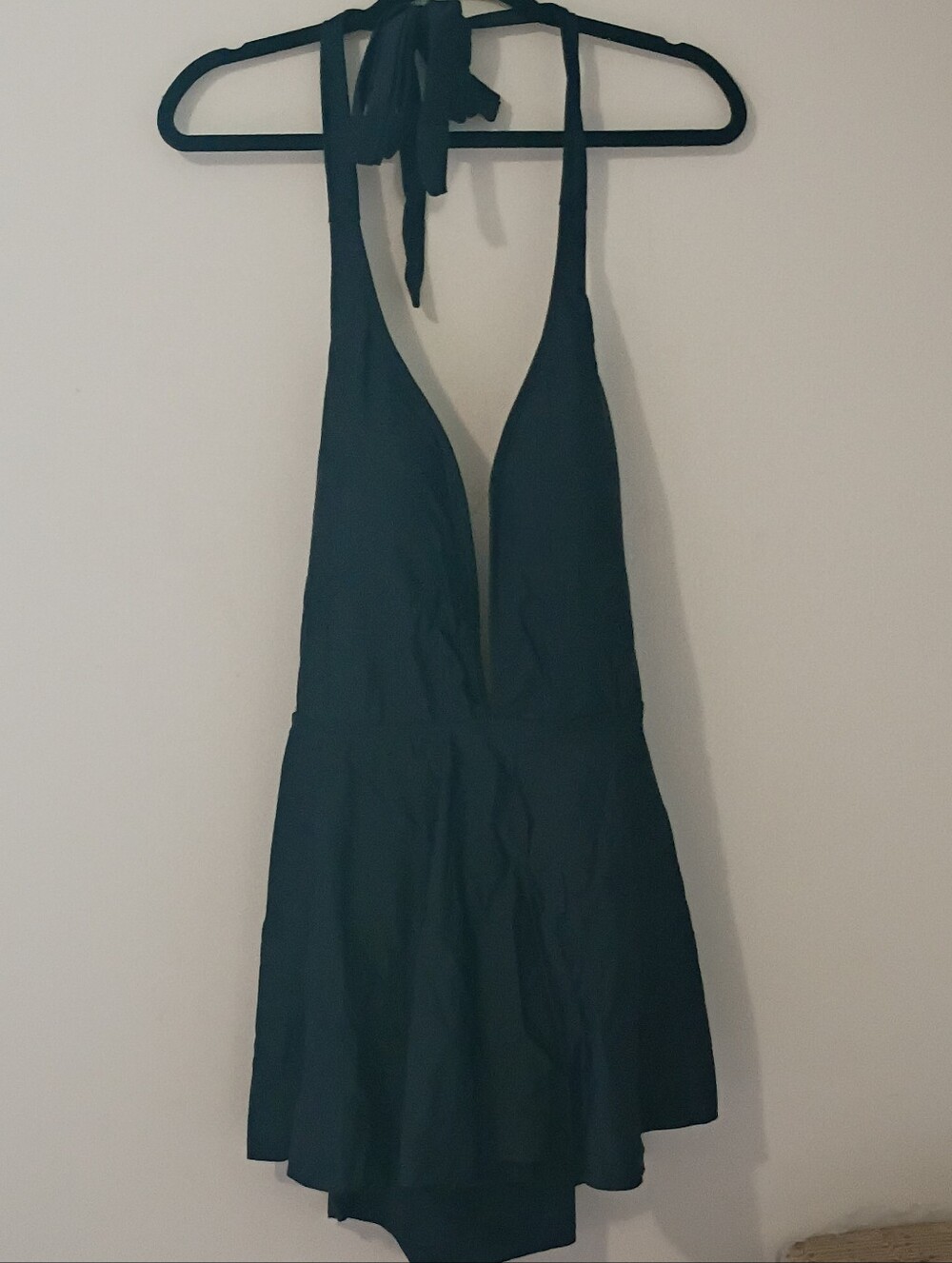 Black Halter Swimsuit Dress